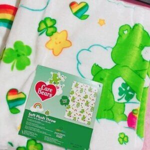Care Bears Good Luck Bear St. Patrick's Day Throw & 3" Mini Plush Toy - NEW!